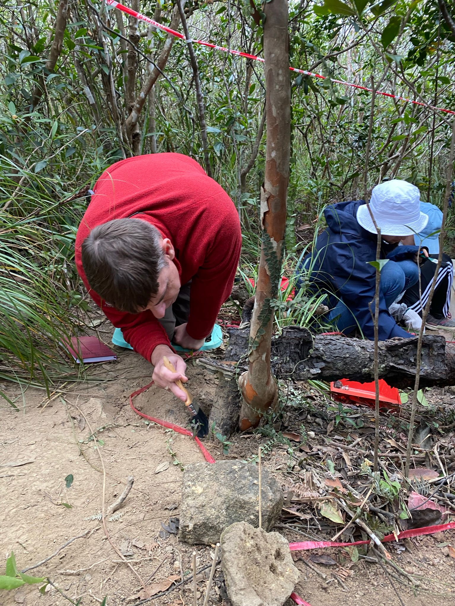Lunch for 6 in Stanley followed by a visit to the Archaeological Dig of a World War II Airplane