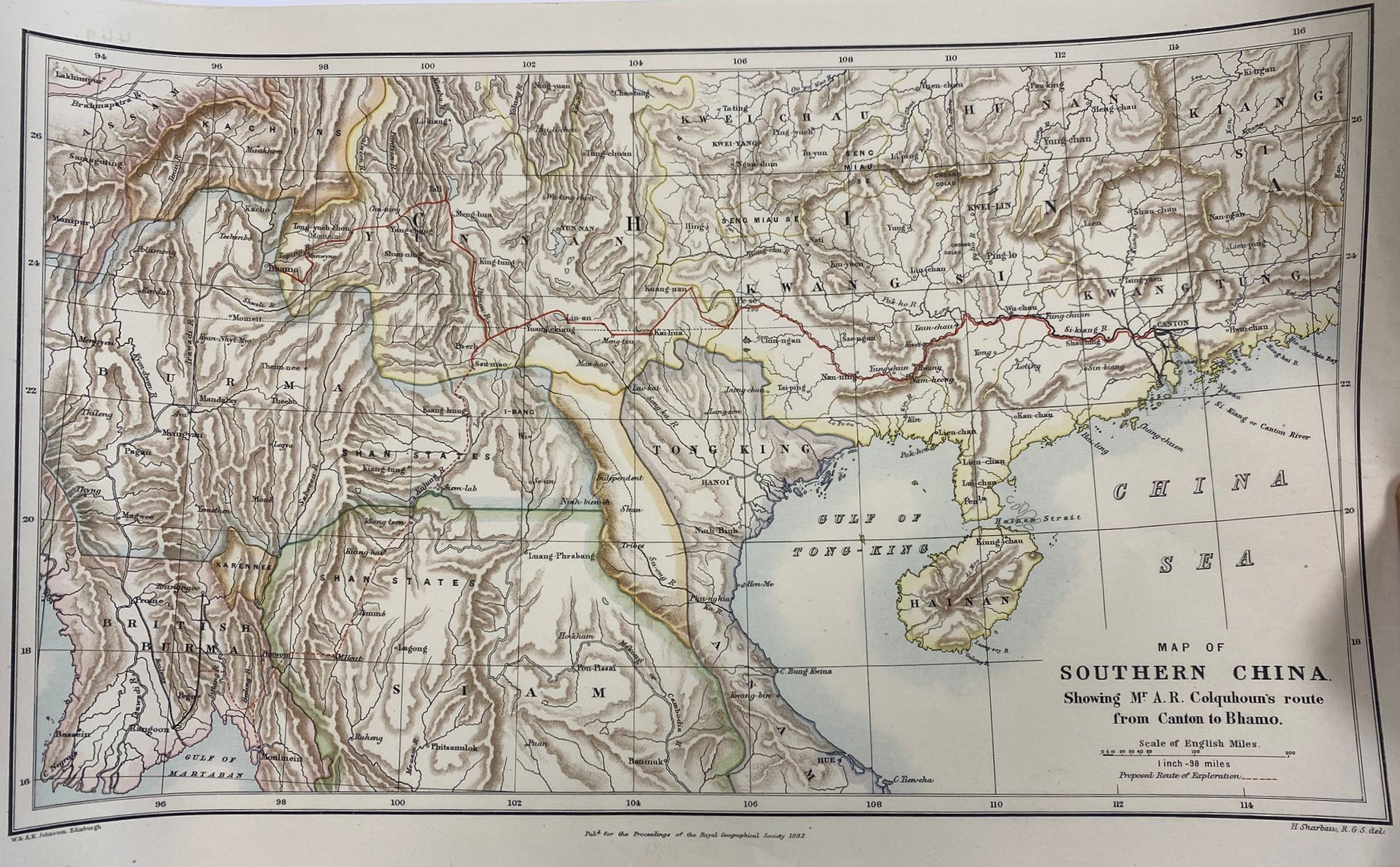 Map of Southern China (1882)